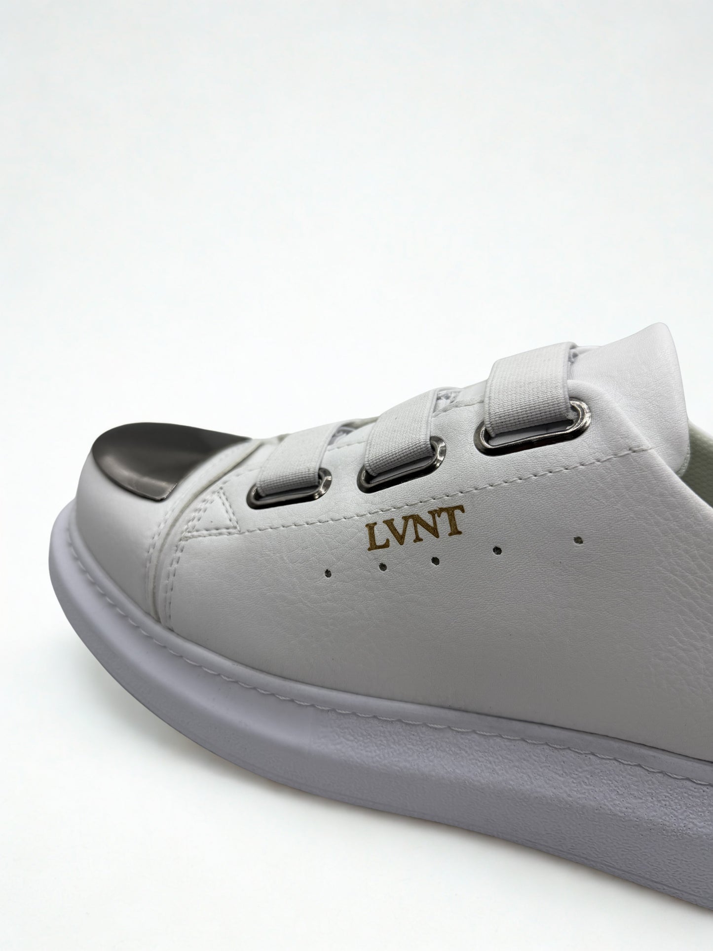 LVNT Chrome Edge White Vegan Leather Sneakers