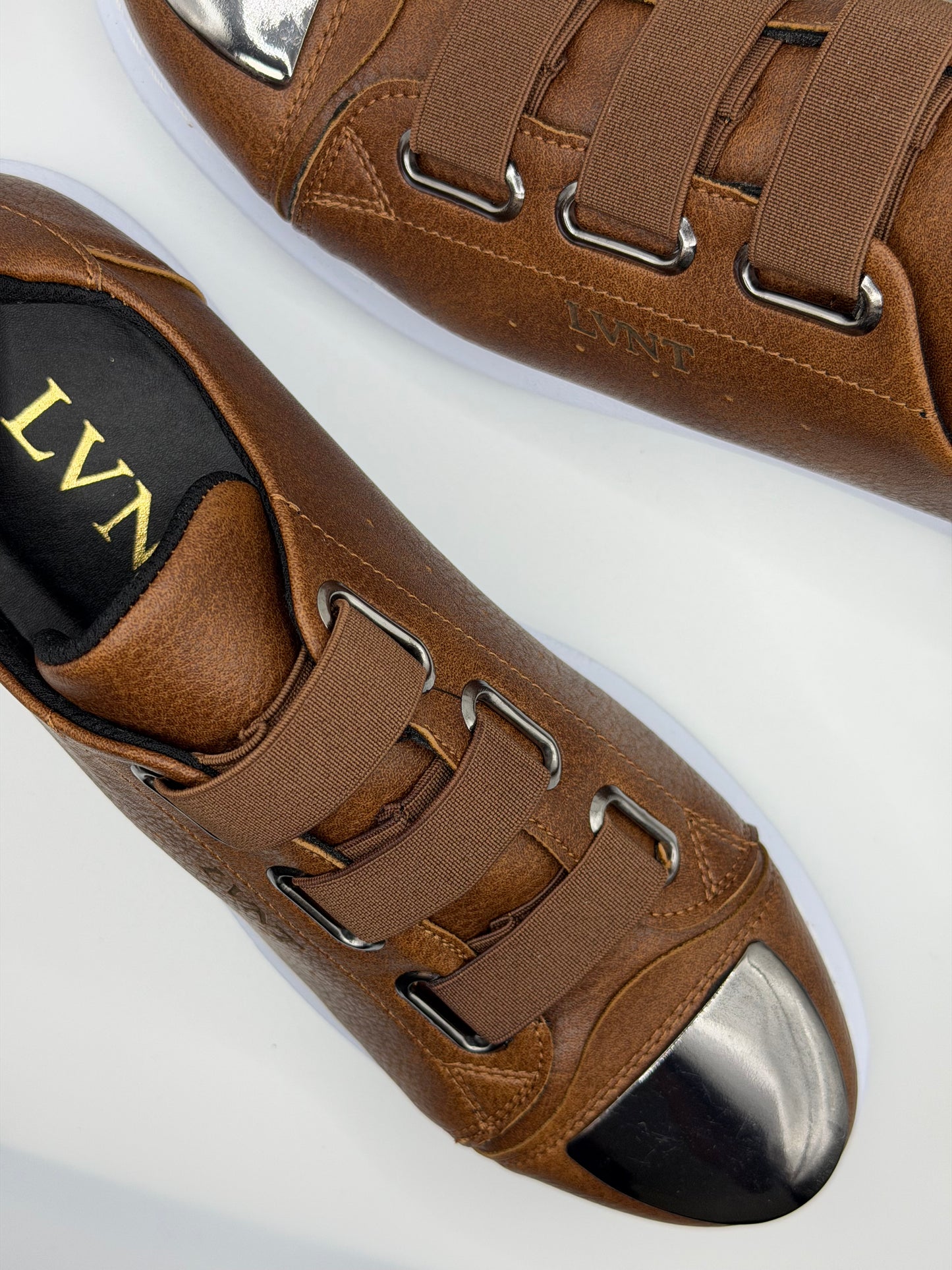 LVNT Chrome Edge Brown Vegan Leather Sneakers