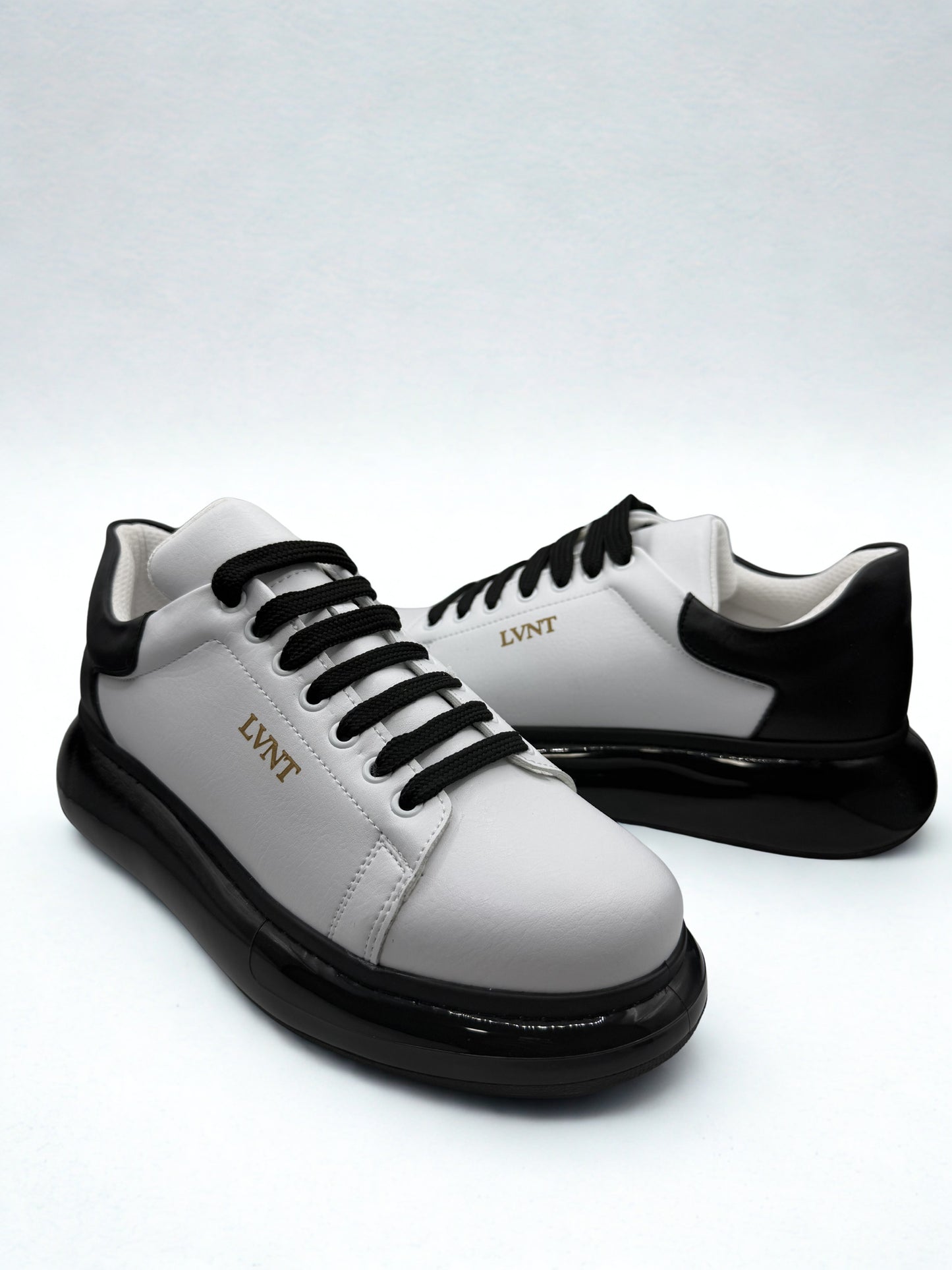 LVNT Shadow White Black Vegan Leather Sneakers