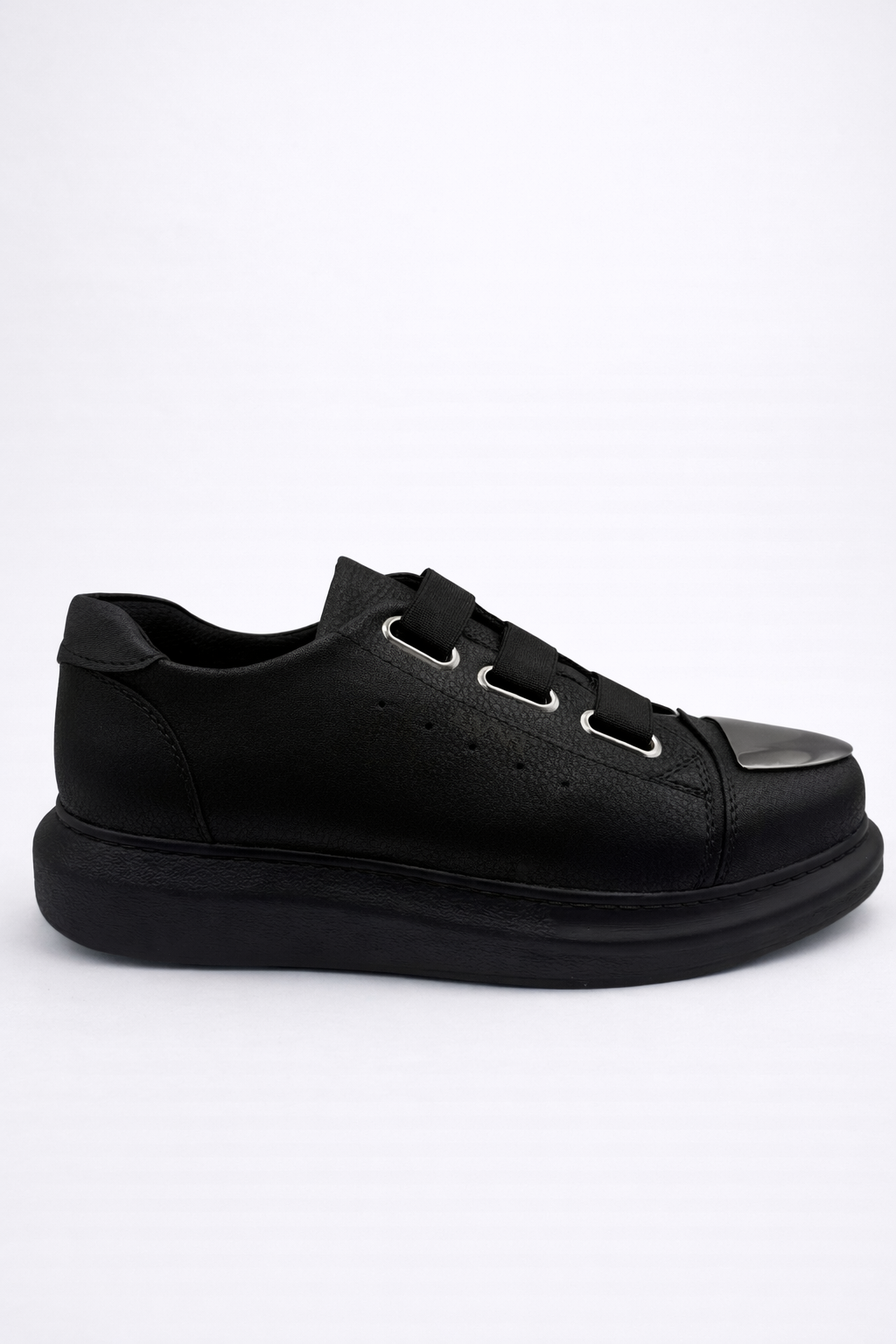 LVNT Chrome Edge Black Vegan Leather Sneakers