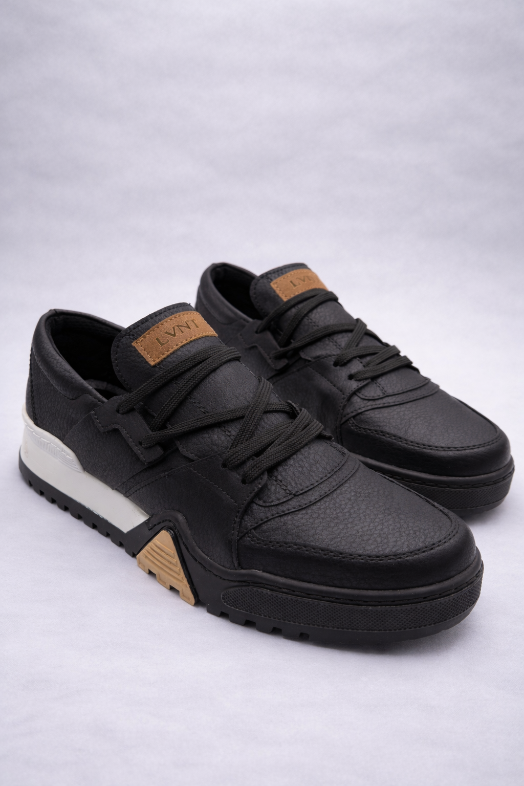 LVNT Titan Black Vegan Leather Sneakers
