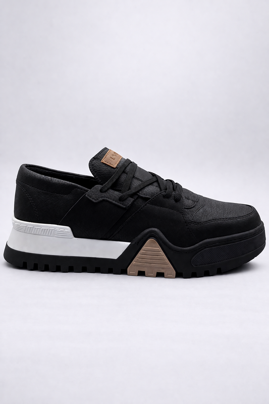 LVNT Titan Black Vegan Leather Sneakers