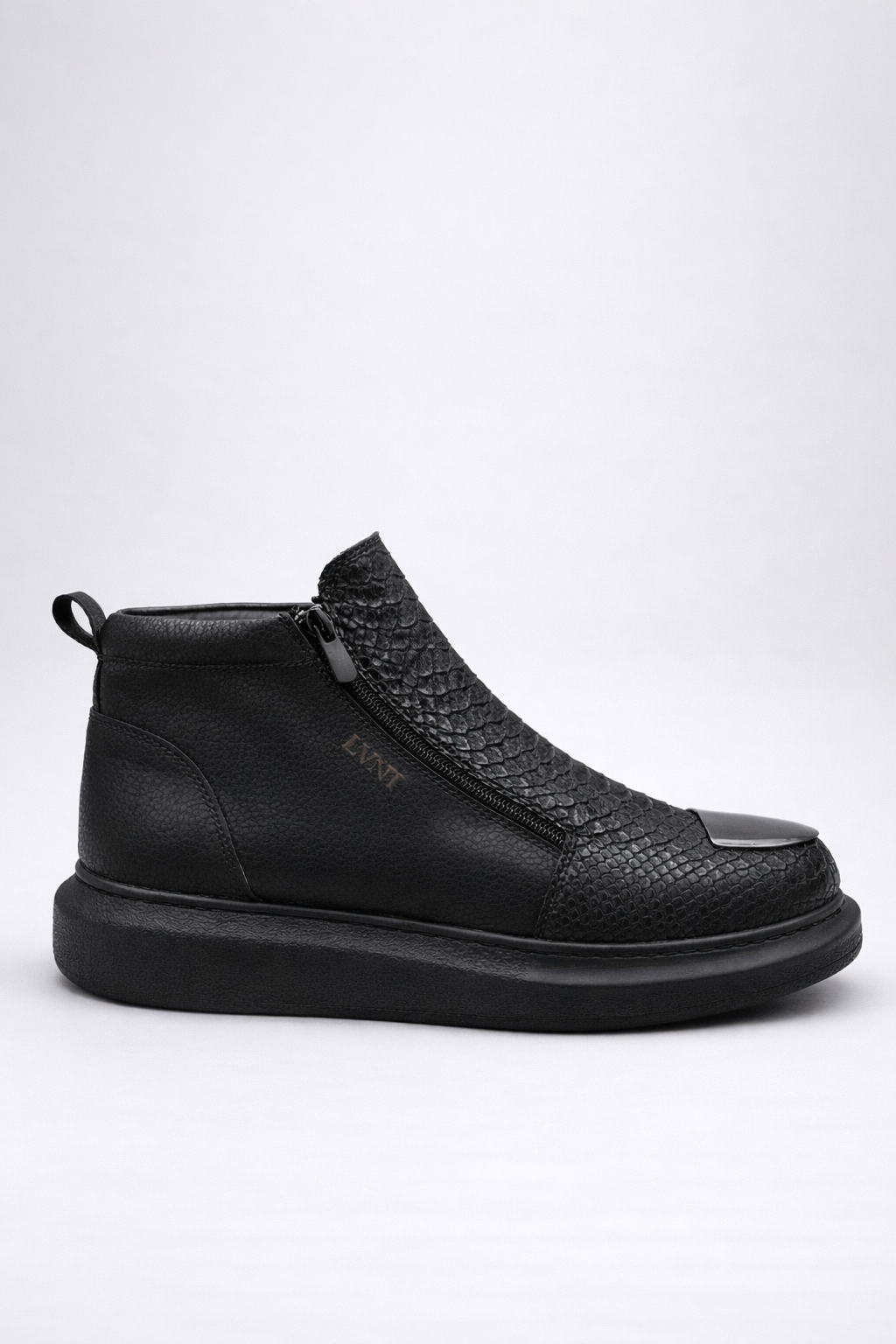 LVNT Python Black Vegan Leather Boots