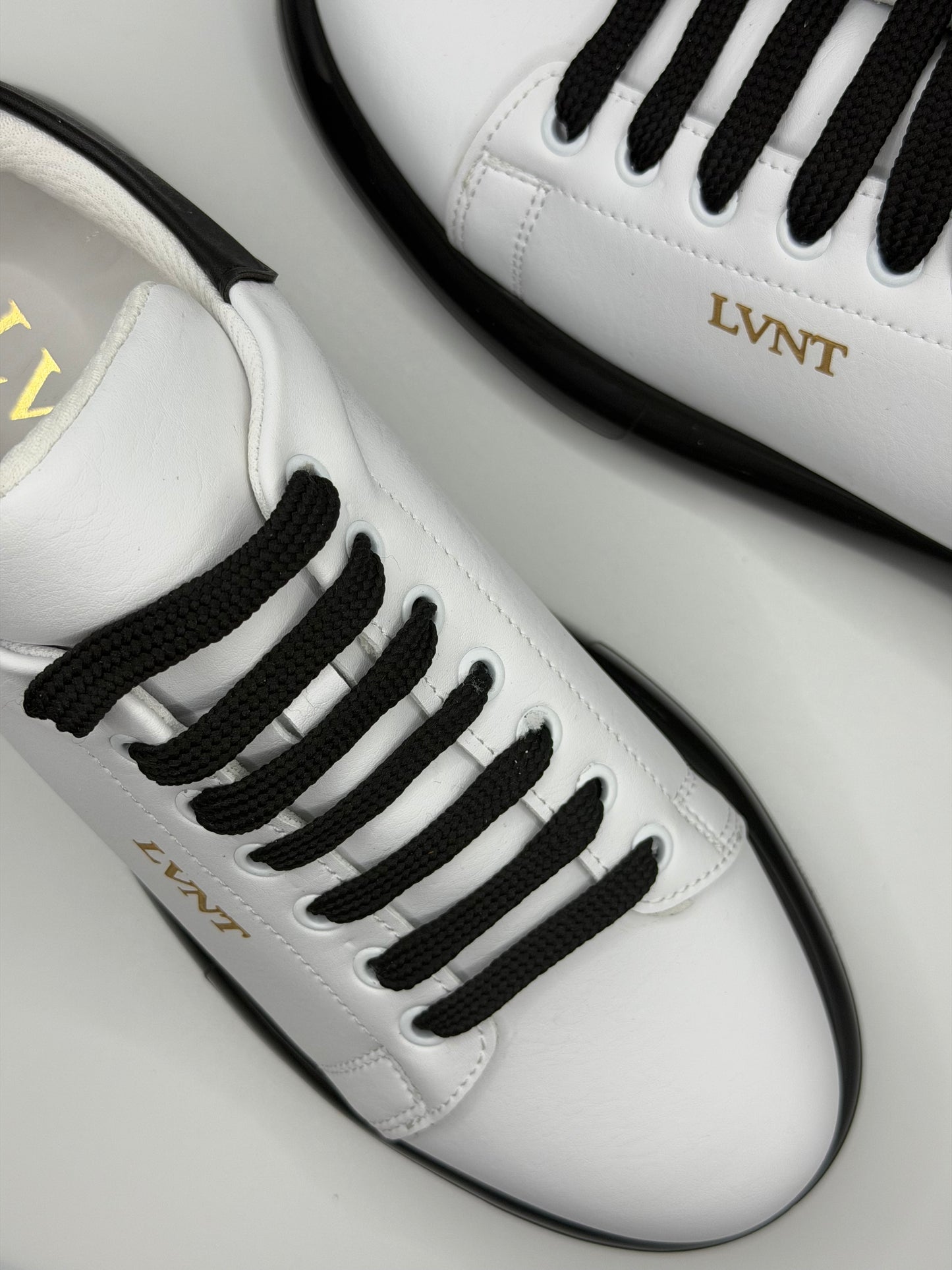 LVNT Shadow White Black Vegan Leather Sneakers