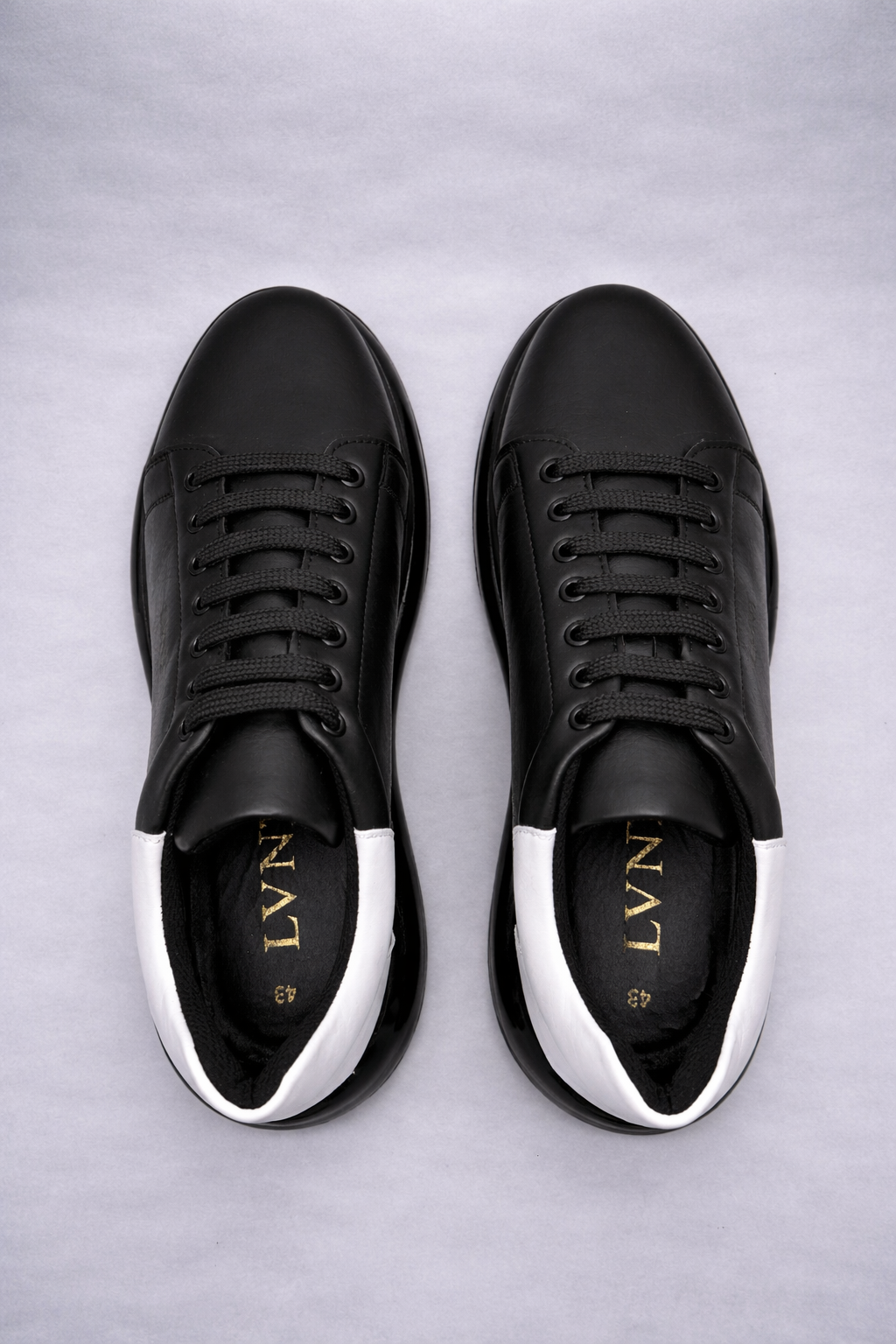 LVNT Shadow Black White Vegan Leather Sneakers