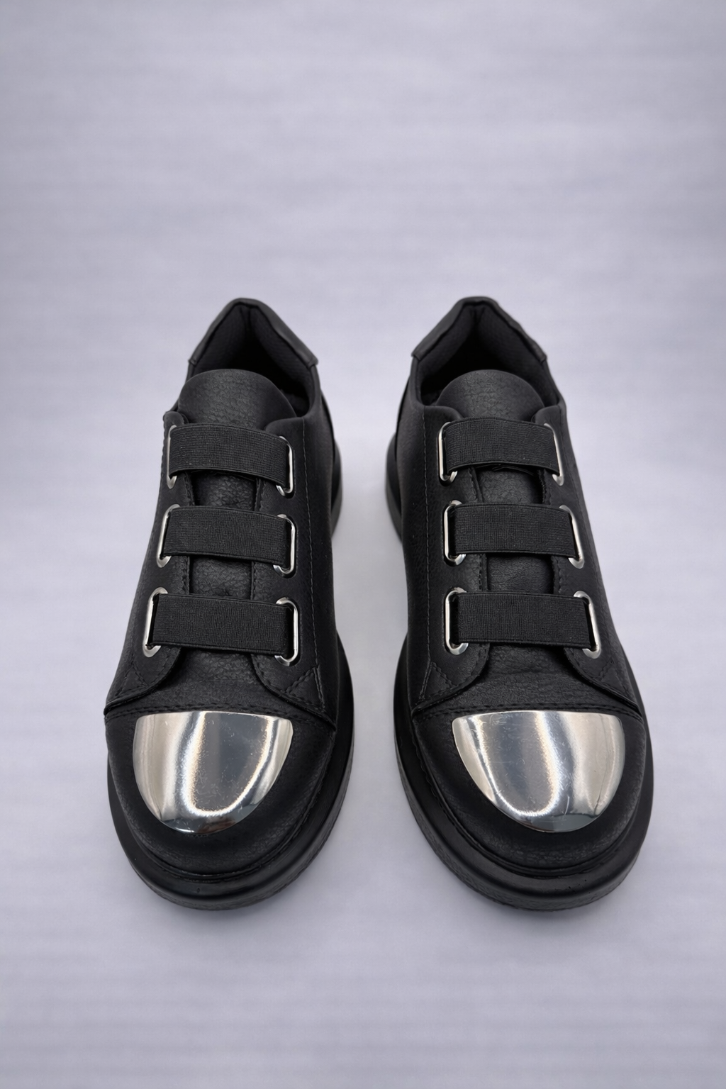 LVNT Chrome Edge Black Vegan Leather Sneakers