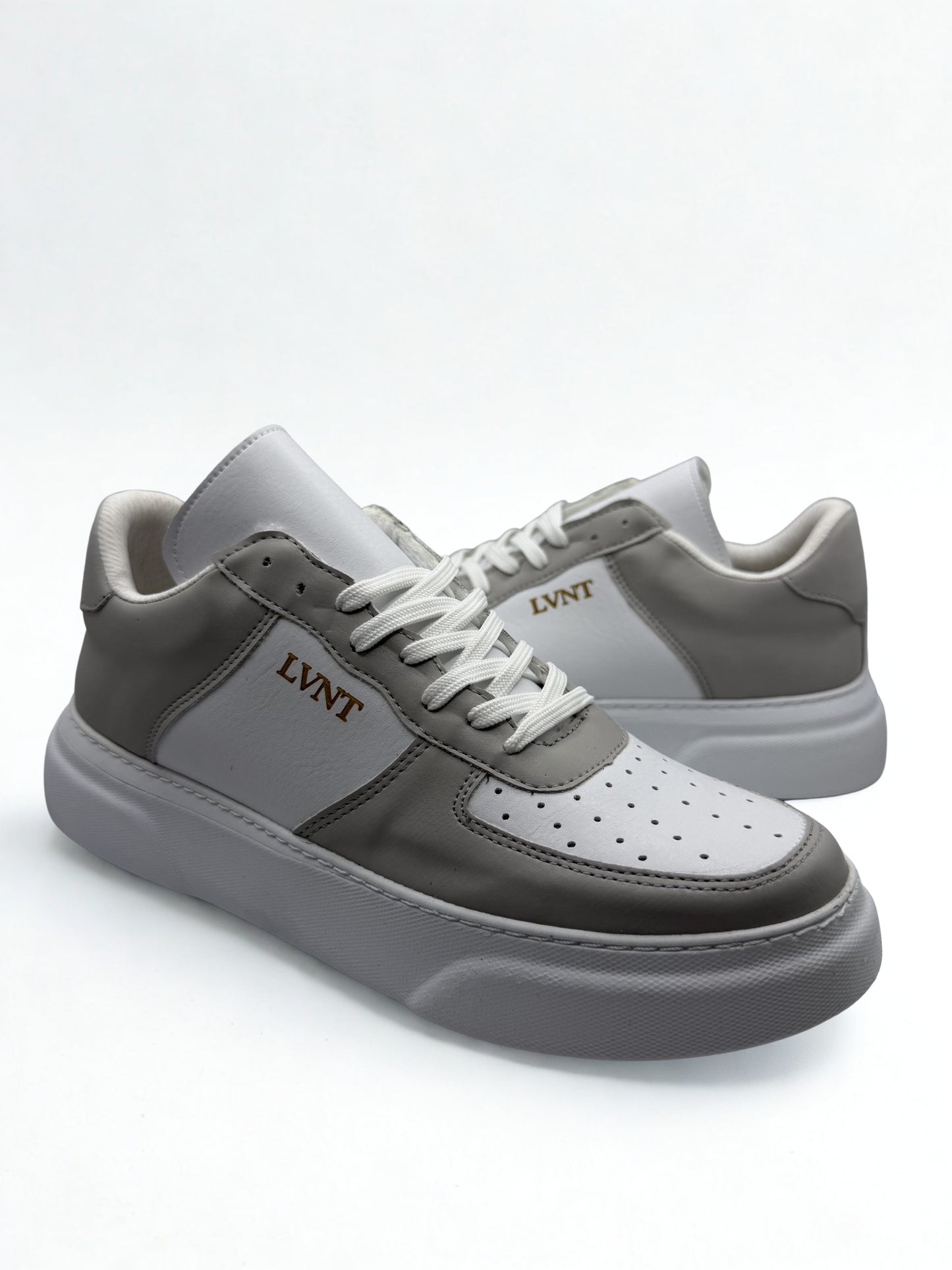 LVNT Horizon Grey White Vegan Leather Sneakers