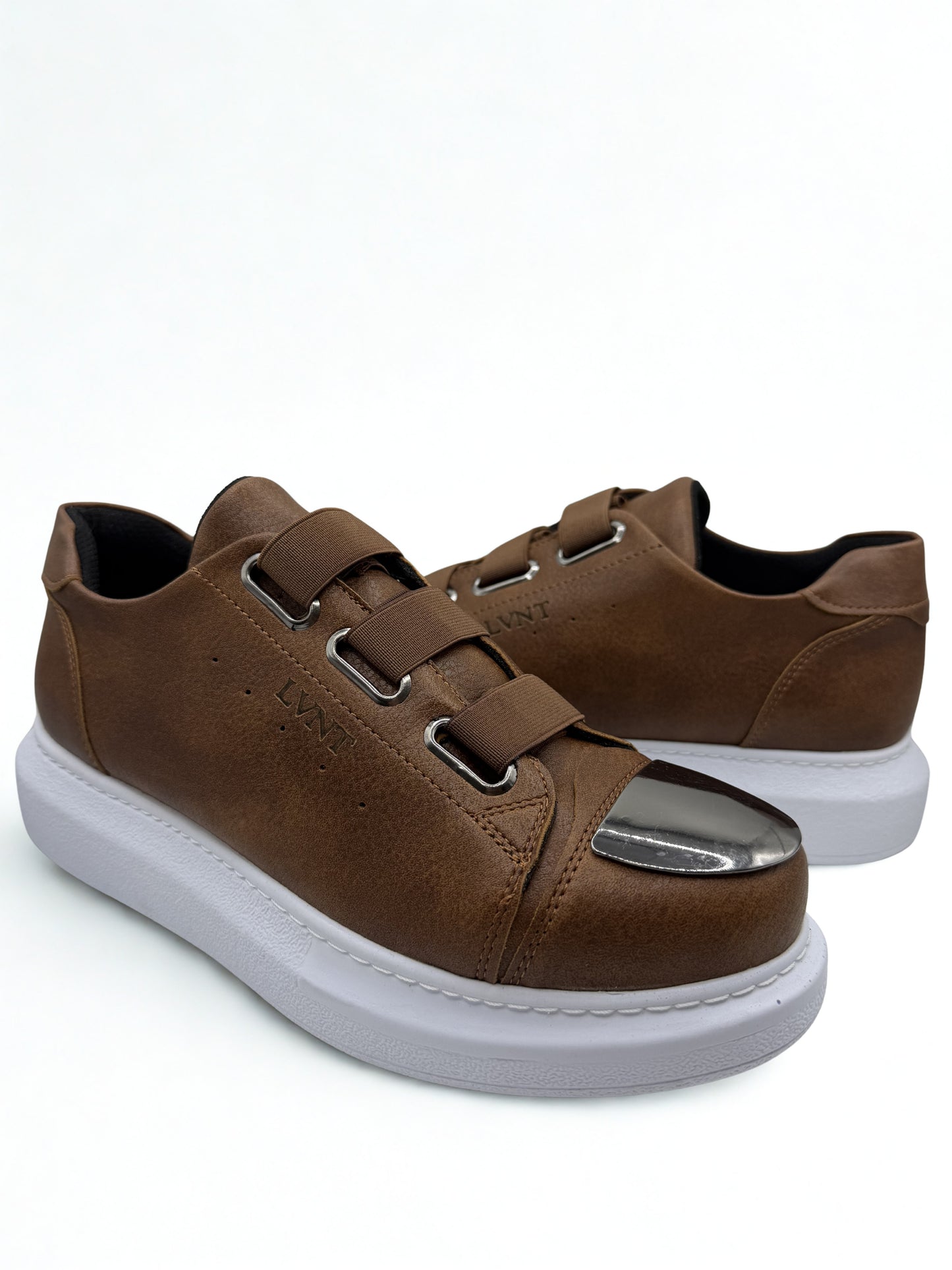 LVNT Chrome Edge Brown Vegan Leather Sneakers