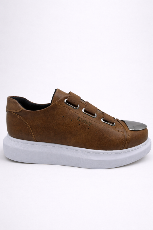 LVNT Chrome Edge Brown Vegan Leather Sneakers
