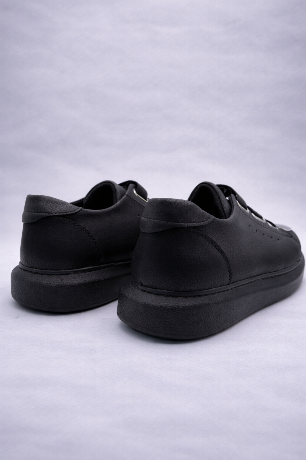 LVNT Chrome Edge Black Vegan Leather Sneakers