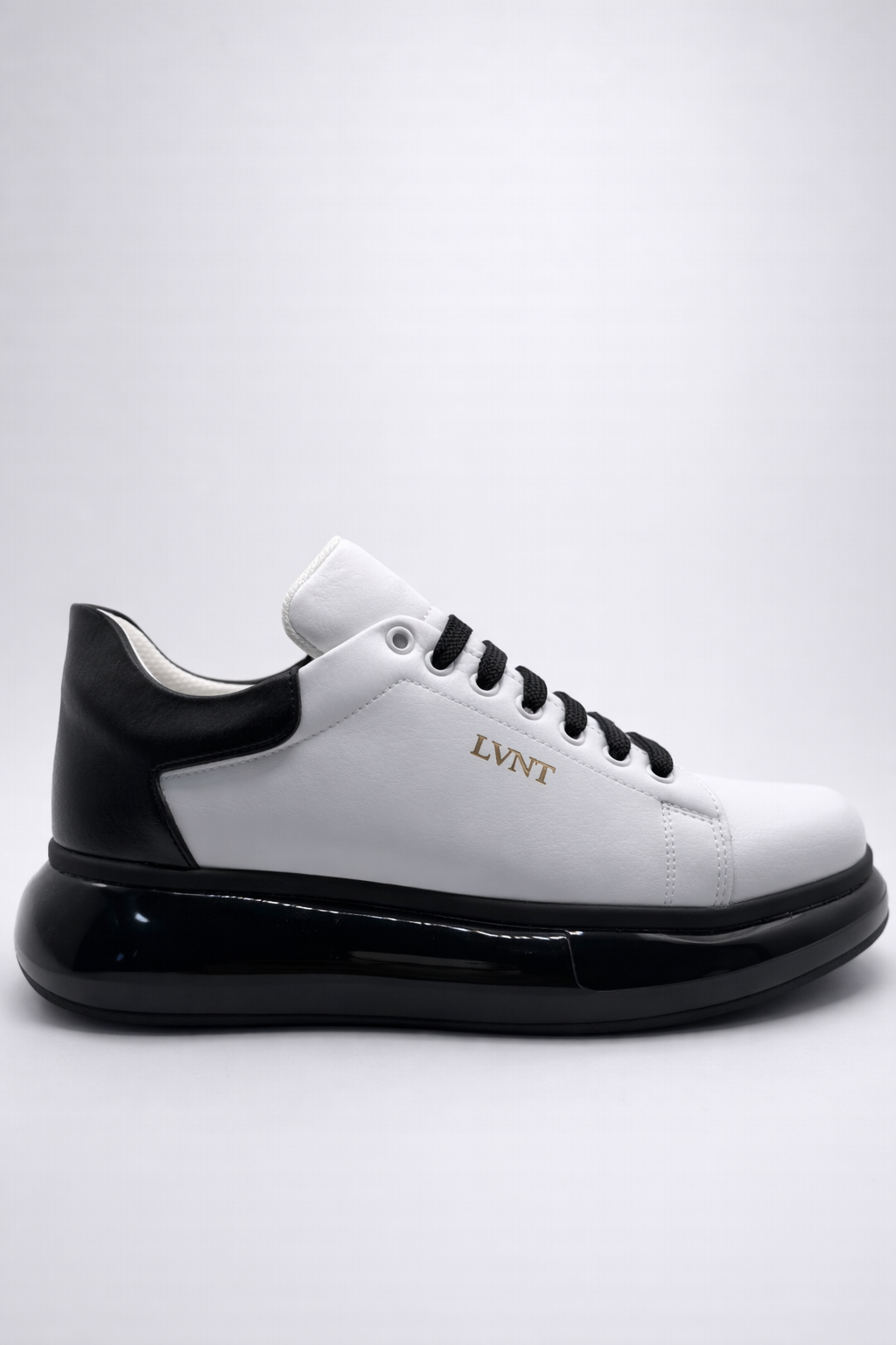 LVNT Shadow White Black Vegan Leather Sneakers