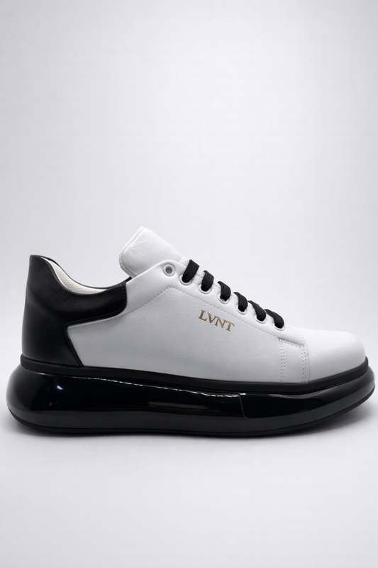 LVNT Shadow White Black Vegan Leather Sneakers